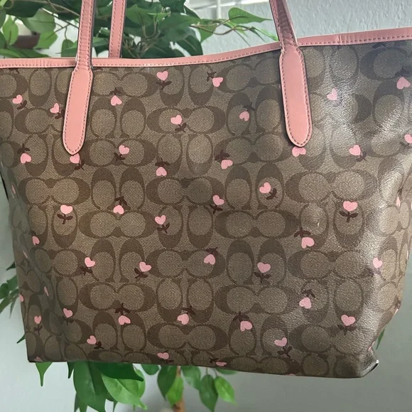 Coach Brown and Pink Tote Bag - Picture 3 of 11